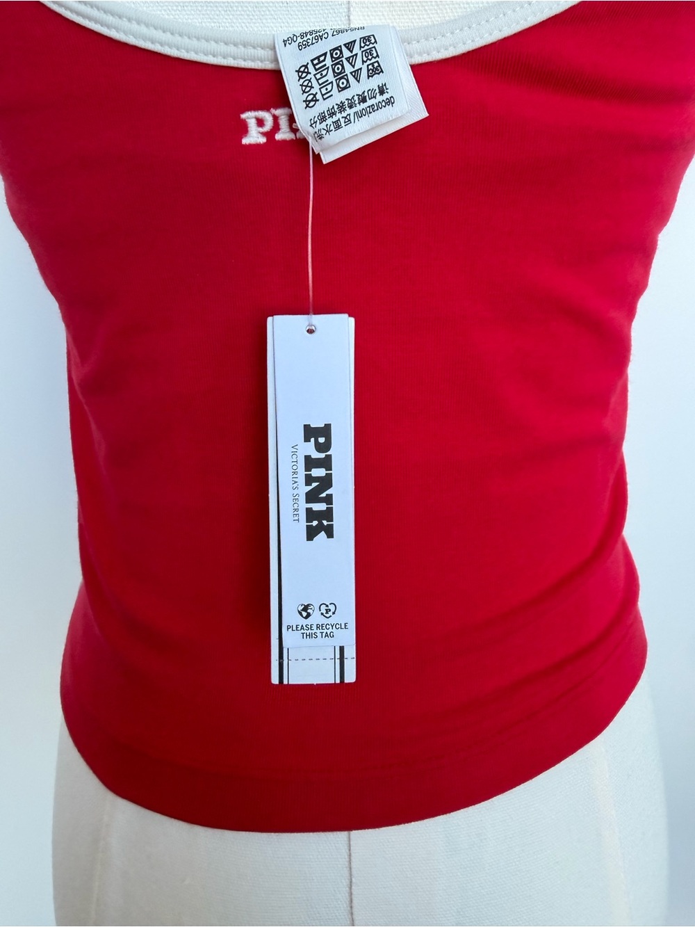 Victorias Secret PINK crisscross Red tank Sz Medium - Picture 8 of 16